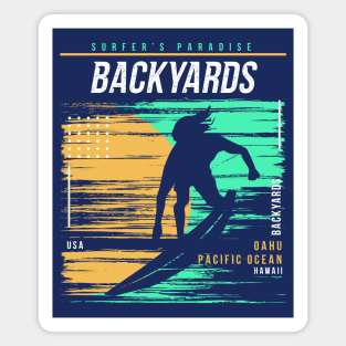 Retro Surfing Backyards Oahu Hawaii // Vintage Surfer Beach // Surfer's Paradise Magnet